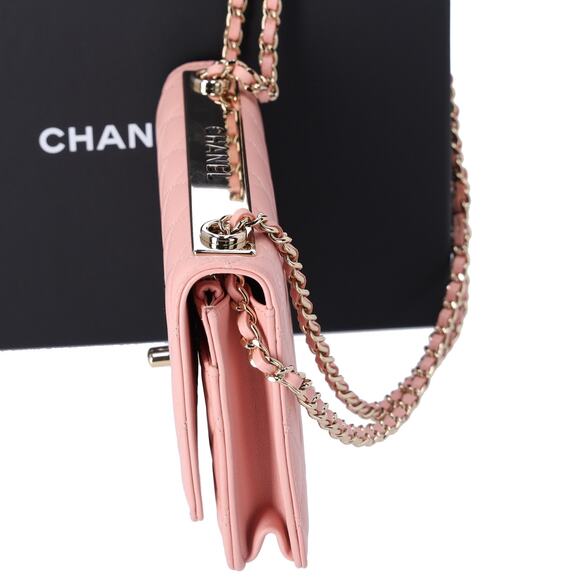 CHANEL Matelasse Trendy CC WOC Wallet on Chain Pink Lambskin - Picture 3 of 9